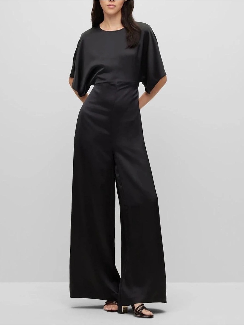 BOSS By Hugo Boss Wide Leg Satin Jumpsuit